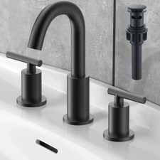 Black 8'' Widespread Bathroom Vanity Sink Basin Faucet 3 Hole 2 Handle Mixer Tap