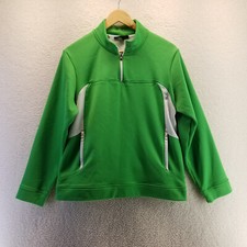 Under Armour 1/4 Zip Pullover Fitted Running Jacket Womens Small Green Track