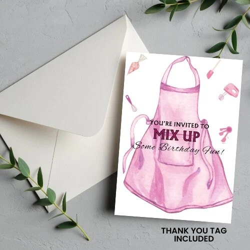 Video de 2 temas de graduación/cumpleaños Baking Chef invitación frontal gratuito y etiqueta de agradecimiento Foto 2 de 4