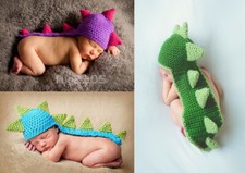Kinder Baby Strickmütze Dino Neugeborenen Fotoshooting Strick Mütze Dinosaurier