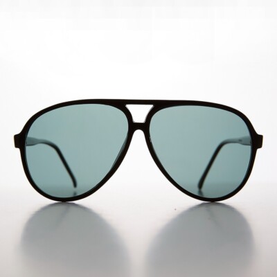 Black Polarized Glass Lens Aviator Vintage Sunglasses - Hama