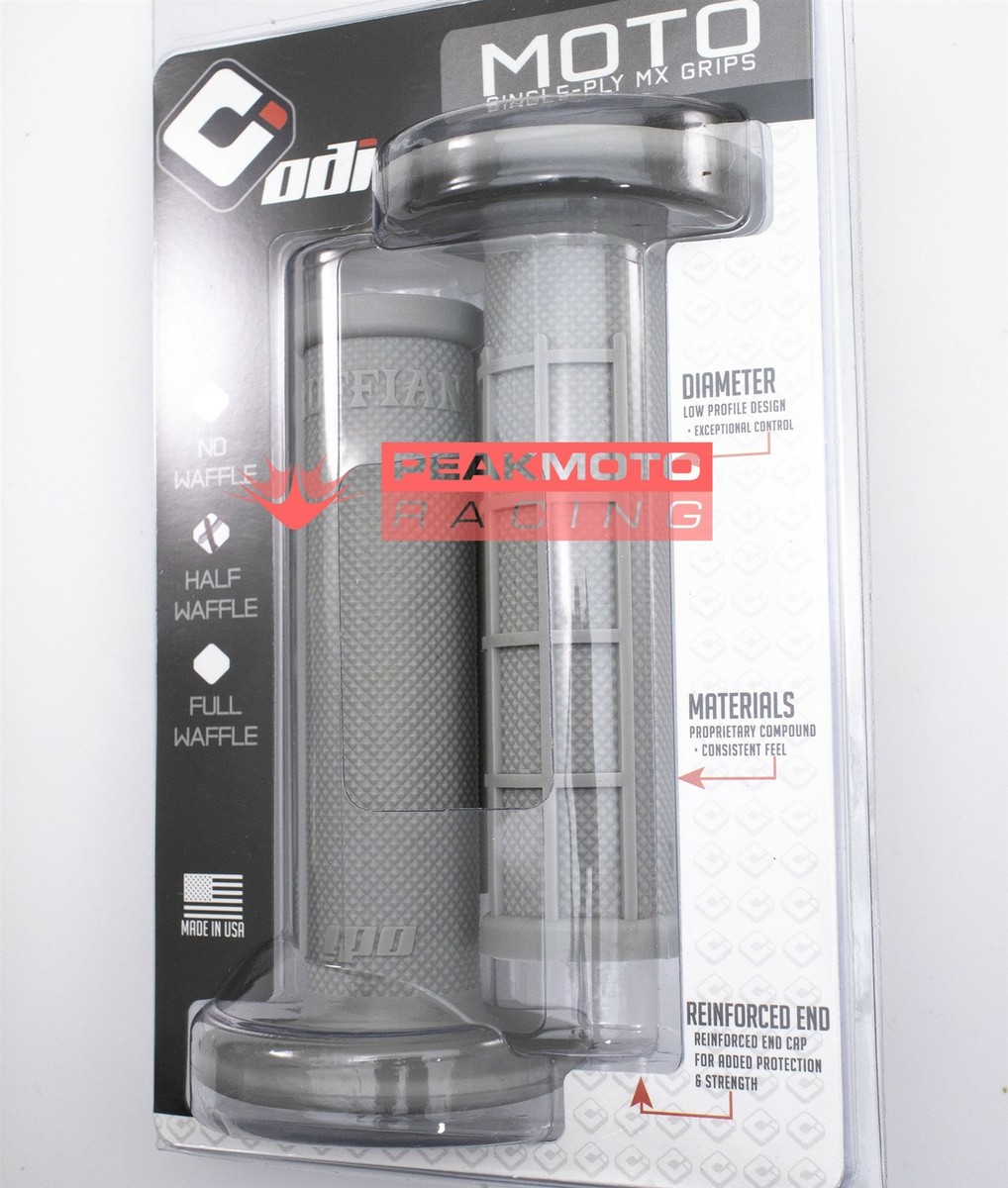 韓国 ODI H01RFG Ruffian Grey Half-Waffle Grips Moto Single Ply Medium