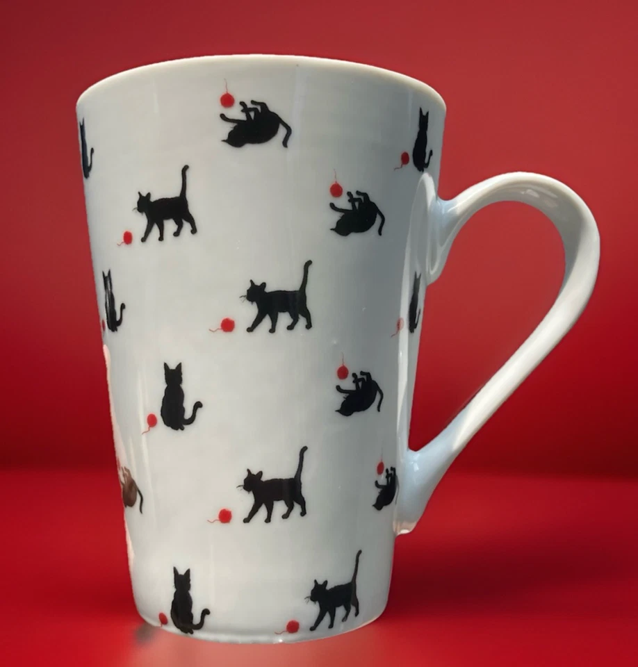 Taza Gato Negro Café Té Bebida Taza Diseño Konitz Hecha en Tailandia Foto 2 de 4