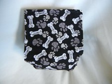 Dog Puppy Belly Band Wrap Contoured Diapers Male Flannel lined 15" x 4.5" BONES