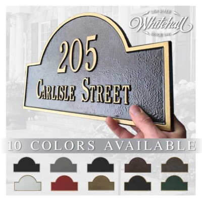 address signWhitehall  Personalized Cast Metal Address Plaque with Arch Top. Mad