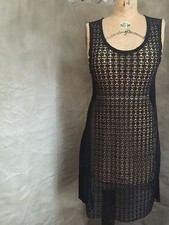 URBAN OUTFITTERS Black LACE FRONT Dress Sheer Tunic #66170 Kimchi & Blue 1 Small