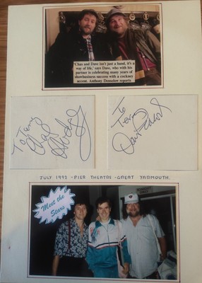 CHAS & 'N' DAVE CHAS HODGES DAVE PEACOCK RARE HAND SIGNED A4 Fan Album Page 