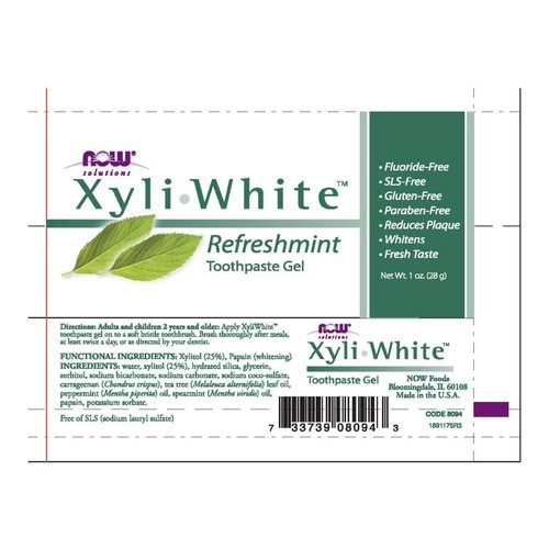 NOW Xyliwhite dentifricio alla menta rinfrescante 1 oncia, formato da viaggio, fresco, menta, rinfrescante - Foto 4 di 6