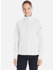 Spyder Womens Endure Full Zip Jacket Mid Weight White Silver Mock Neck Large New