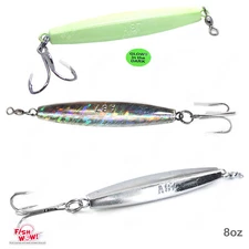 Fish WOW! 8oz Diamond Jig Trolling from 1pc 5 10pcs 20pcs Glow Mylar Chrome New