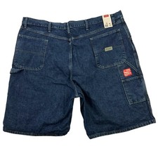 Vtg Wrangler Authentic Mens 46 Denim Carpenter Shorts Dark Tech Pocket 6K400DI