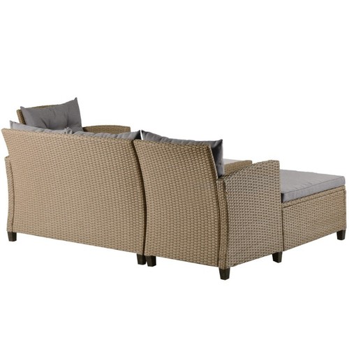 4-Pc Patio Wicker Rattan Sectional Set w/ Seat Cushions – Conversation Sofa - Picture 11 of 18