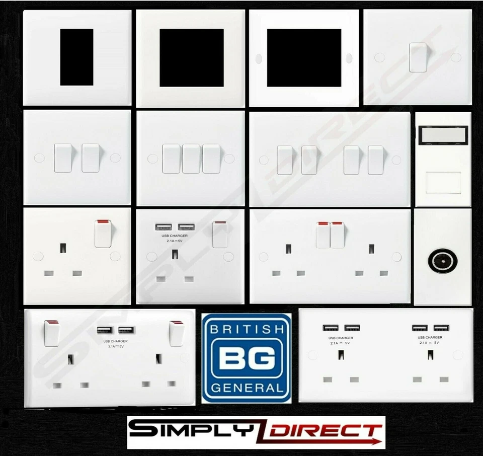 BG Nexus Switches & Sockets White Moulded Round Edge - Complete Range
