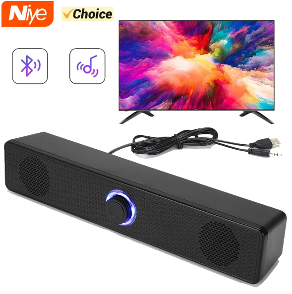 PC Soundbar Wired and Wireless Bluetooth Speaker USB Powered Soundbar for TV/PC-image