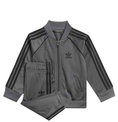 Adidas Originals SST Junior full Tracksuit Kids Zip Track Grey 9-12