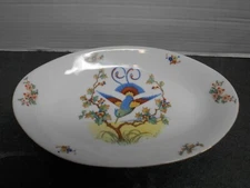 Royal Schwarzburg Germany small Platter Bird Fruit floral Print 1930s