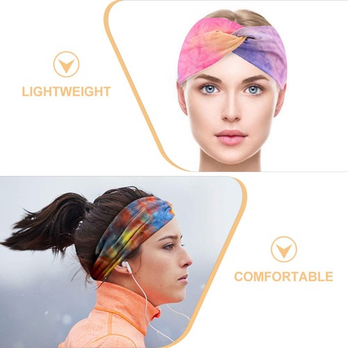 4PCS Yoga Headbands Workout Hair Band Women Wide Headbands Sweatbands for Gift - Imagen 6 de 12