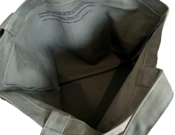 CELINE Tote Bag Vip Gift Eco bag Triomphe Green Limited