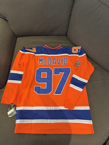 Connor McDavid Edmonton Oilers Orange Alternate Jersey Mens Size Medium (50)