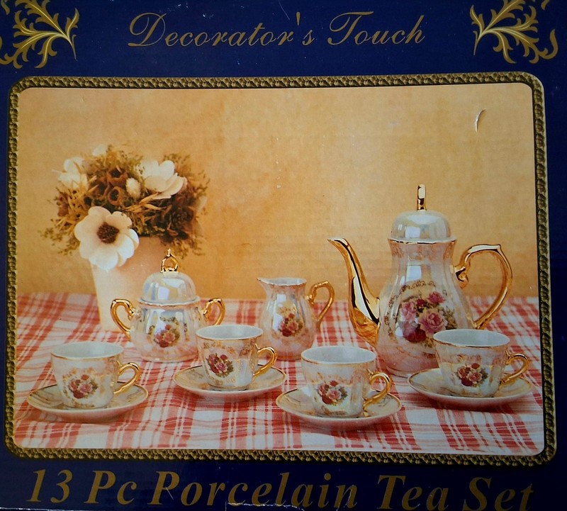 Fine Porcelain  Gold Plated Vintage Tea / Coffee Set 13 pc .