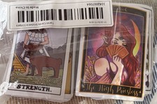 Tarot Card Deck Set Stickers - Strength, High Priestess, Lovers, Chariot, World