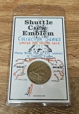 RARE NASA Shuttle Crew Brass Emblem Solid Brass Coin, STS-107 Columbia