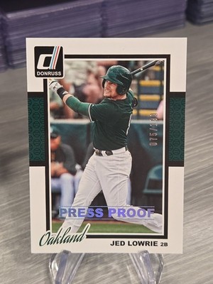 Jed Lowrie 2014 Panini Donruss Press Proof Silver /199 #319 Oakland Athletics