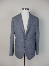 NO CUSTOMS TAX BARBA Napoli gray houndstooth wool sportcoat jacket Size 40L