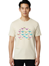 Triangle-Formation-Drones Mens Graphic Tee, 100% Cotton, Casual Summer Wear