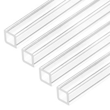 4 Pcs 10mmx10mmx1.5mm Wall Thickness 330mm Long Clear Acrylic Square Tube