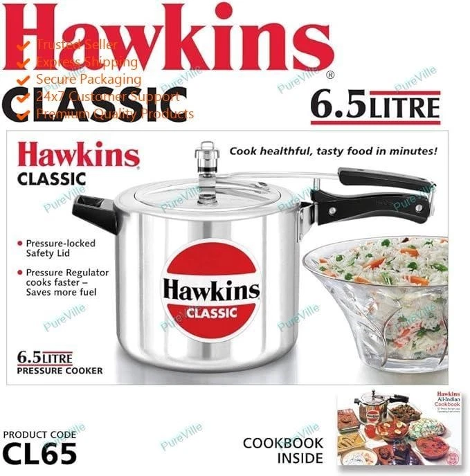 Hawkins Classic (CL65) 6.5 L Inner Lid Pressure Cooker  (Aluminium)