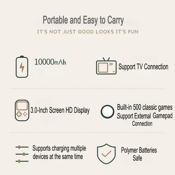10000mA large battery Power Bank, 3.5-inch large screen, handheld game console - Image 4 of 4