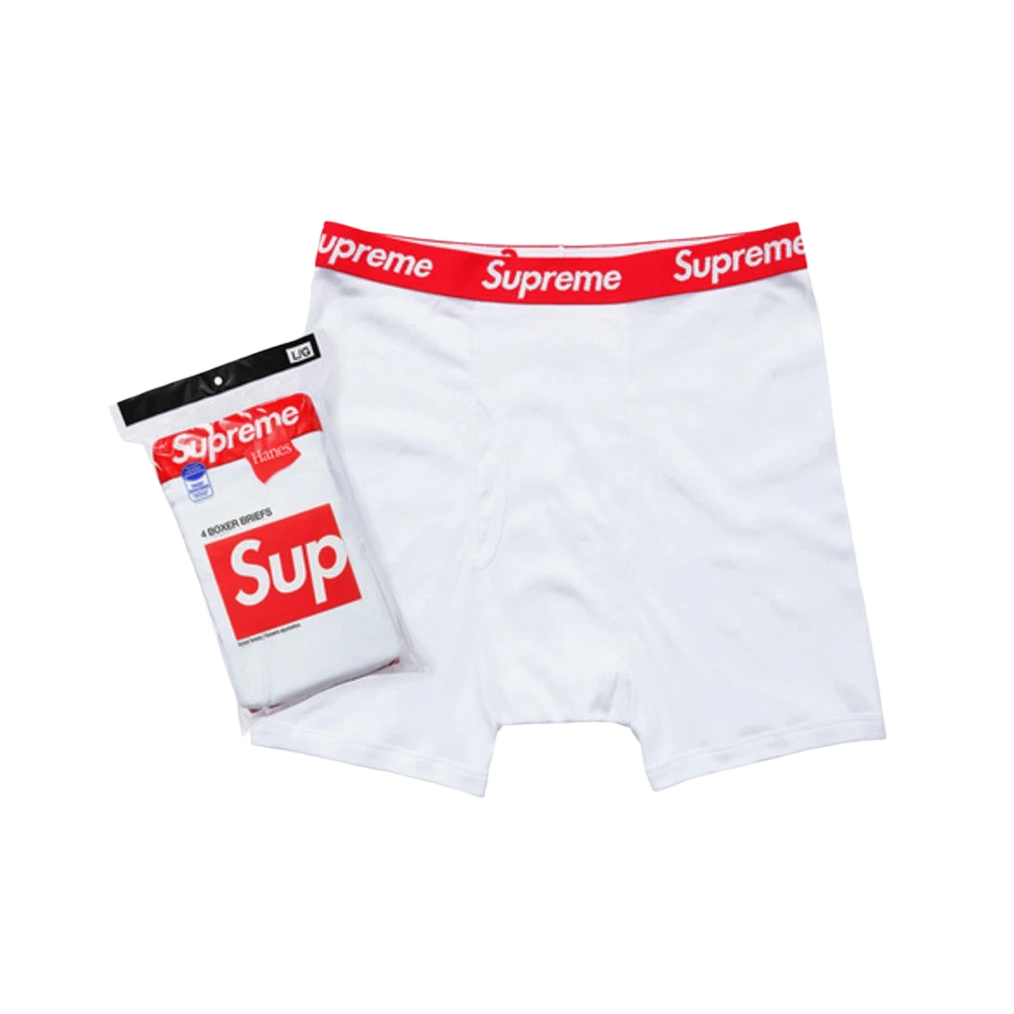 Boxer slip blanc Supreme Hanes (lot de 4)
