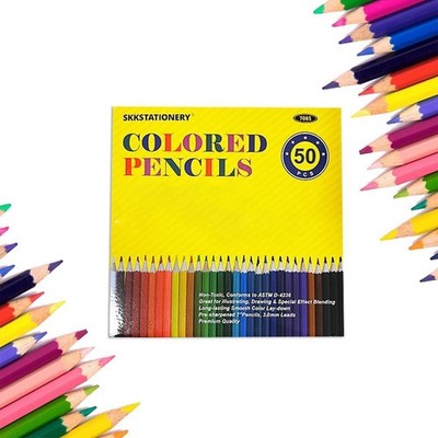 SKKSTATIONERY 50Pcs Colored Pencils,50 Vibrant 50 Count (Pack of 1), 