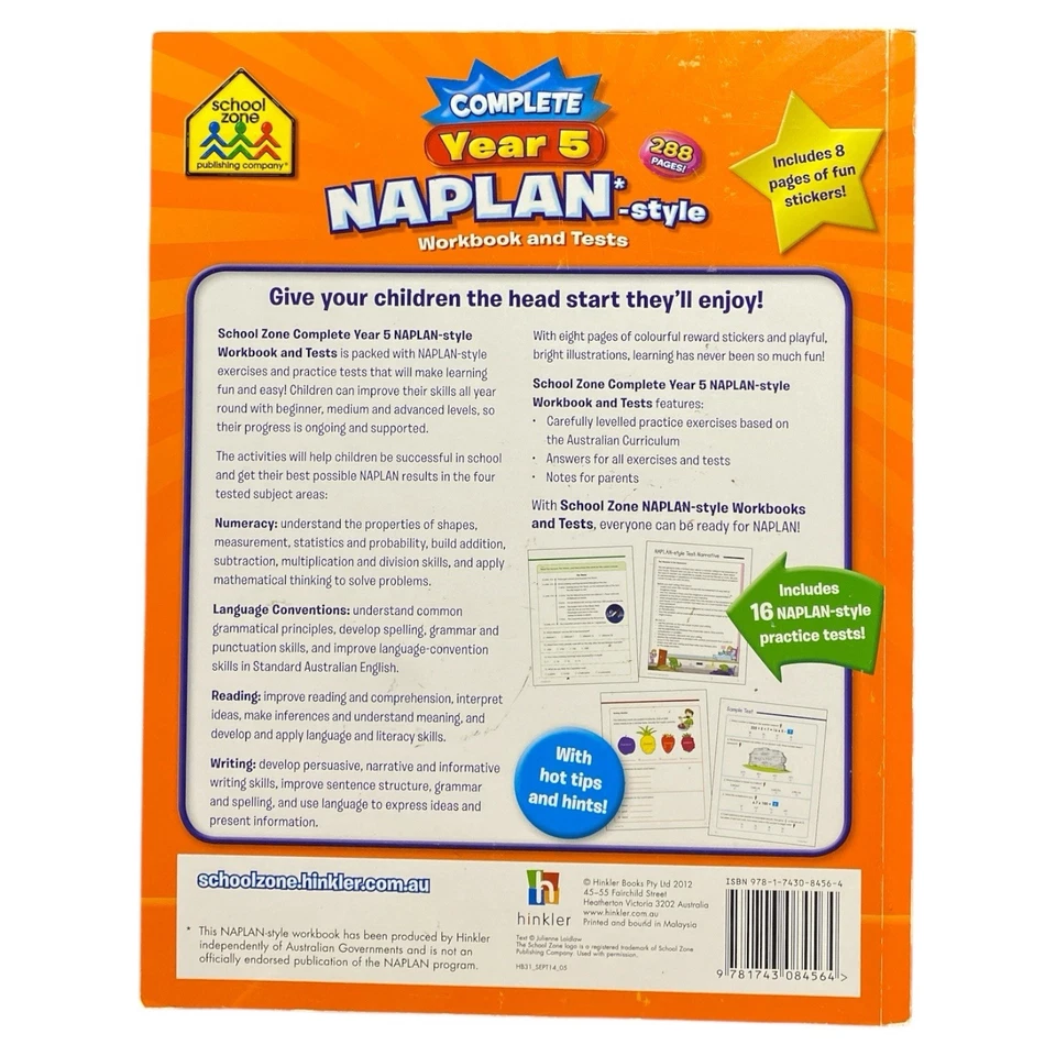 NAPLAN Style Year 5 Workbook & Tests Complete Numeracy Writing Reading School - Image 2 of 4