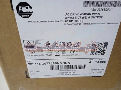 AB 20F11ND077JA0NNNNN AB PowerFlex 753 77A AC Drive