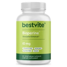 Bioperine 10mg (120 Vegetarian Capsules) - No Stearates - Absorption Enhancer