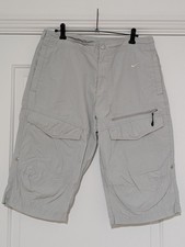 NIKE PANTALONCINI VINTAGE TESSUTO GRIGIO STONE CARGO TRE QUARTI UK M