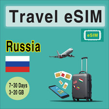 [eSIM] Scheda SIM da viaggio Russia, 7-30 giorni, 3-20 GB, codice QR, consegna veloce