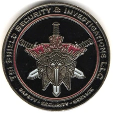 Tri-Shield Security & Investigations LLC Spartan Helmet Challenge Coin Numbered