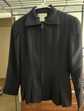 Christian Dior Wool Jacket Blazer Size 8 Very Dark Navy
