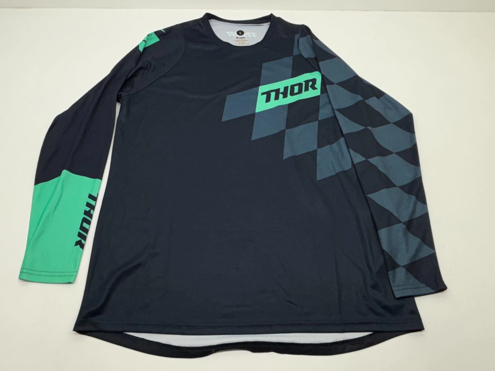 Thor MX Sector Motocross Jersey Men's Large Black Green Of-Road Dirt Bike LG