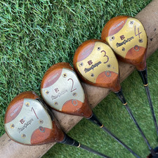 MacGregor Burke Celebrity Persimmon Wood Set 1/2/3/4 Hed Flex Shaft Leather Grip