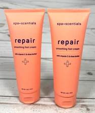 Spa Scentials Repair Soothing Foot Cream Vitamin C Shea Butter 4oz (2pack)