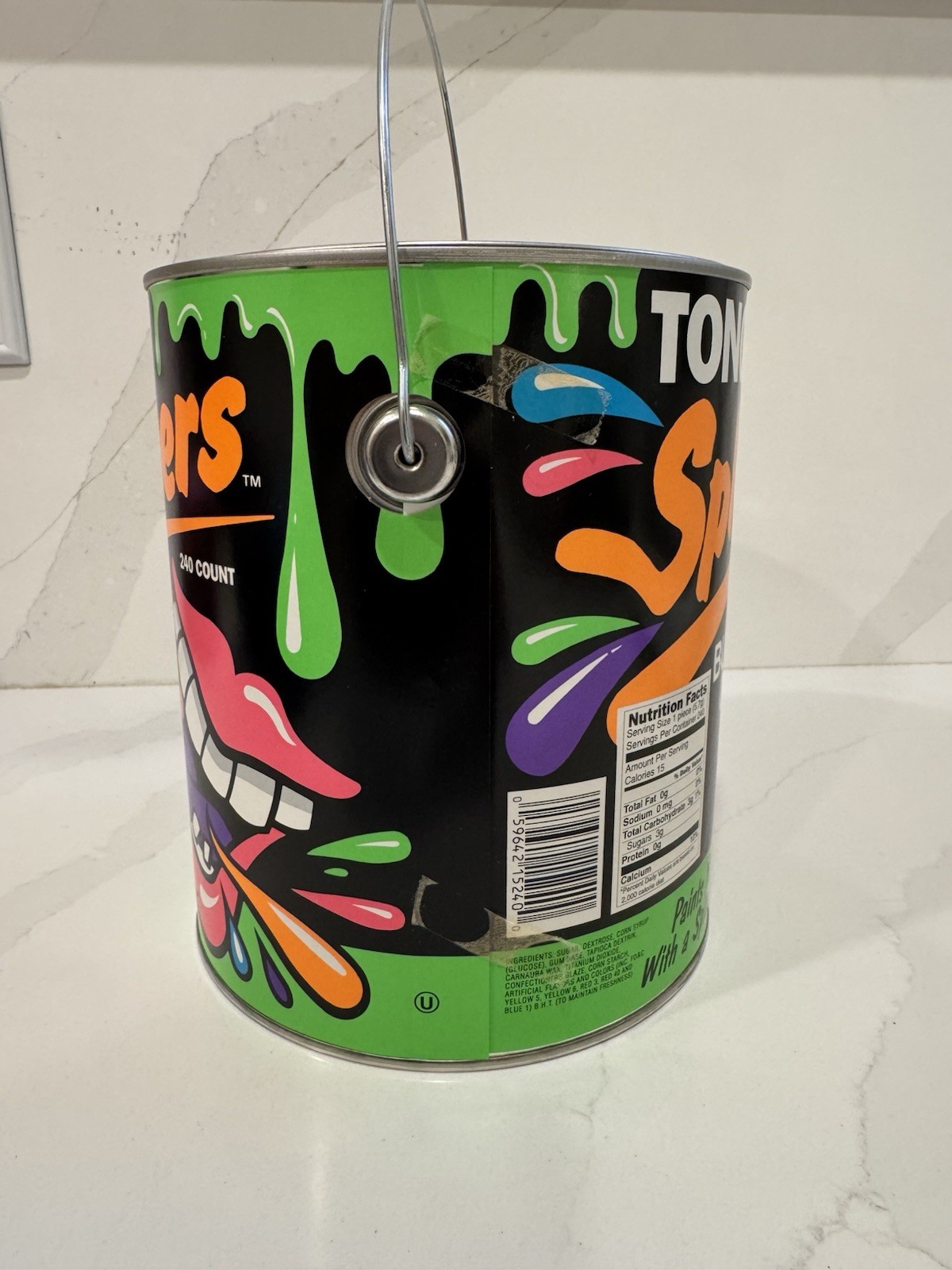 Vintage 1990's Tongue Splashers Bubble Gum FULL UNOPENED Container Paint Can NOS