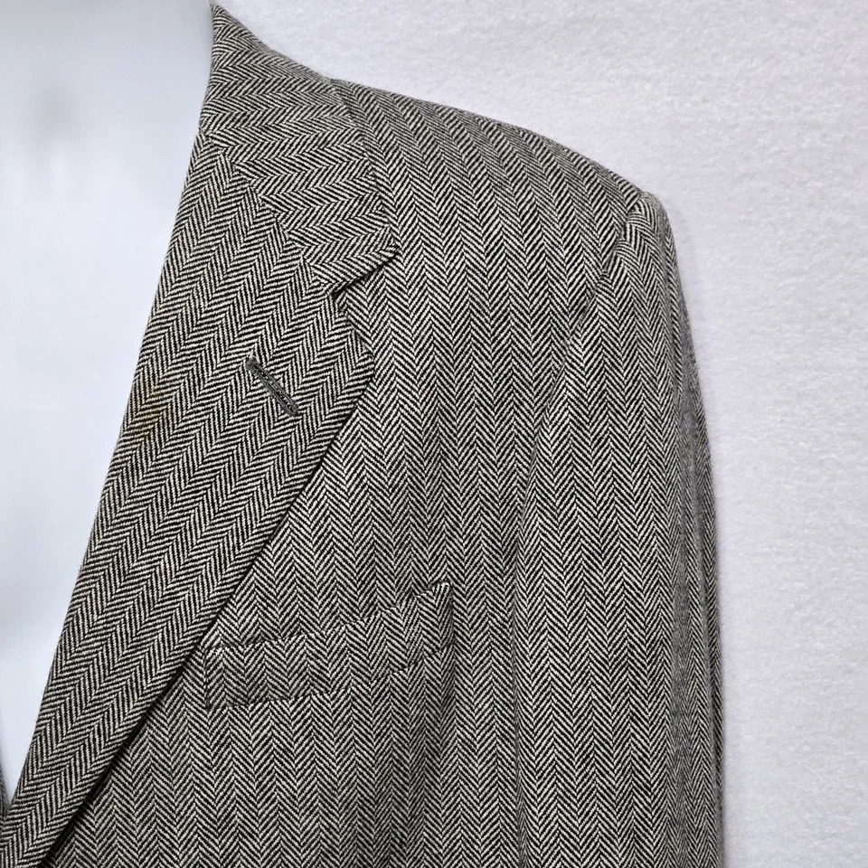 Blazer Ralph Lauren Para Hombres 42R Espiga Cachemira Púrpura Etiqueta Hecho en Inglaterra Foto 4 de 4