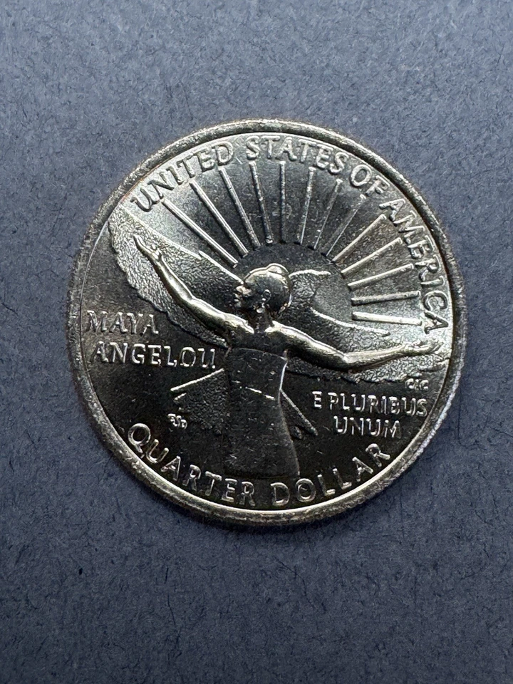 Cuarto de cuarto D Maya Angelou 2022 circulado en excelente estado Foto 2 de 2