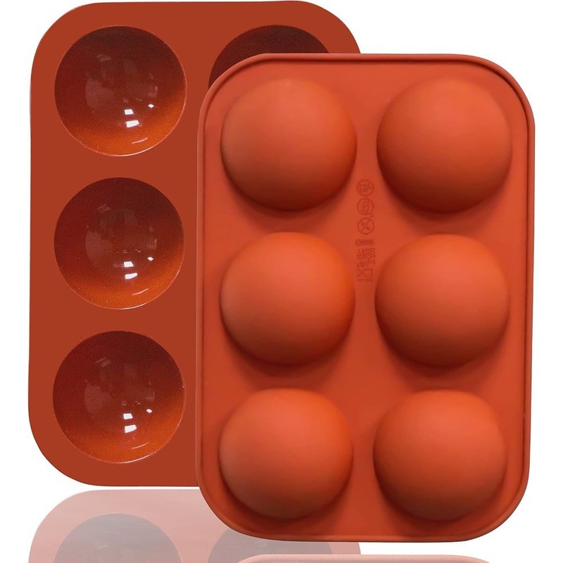 6-Cavity Silicone Cake Mold Hot Chocolate for Bombs Mold 2" Half Ball Sphere 