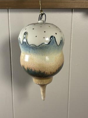 Handmade Studio Pottery-Christmas Ornament Drip Glazed Finial
