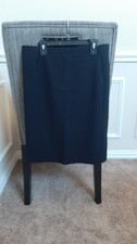 Worthington Minimalist Preppy Black Knee Length Slit Pencil Skirt Size 8 Petite